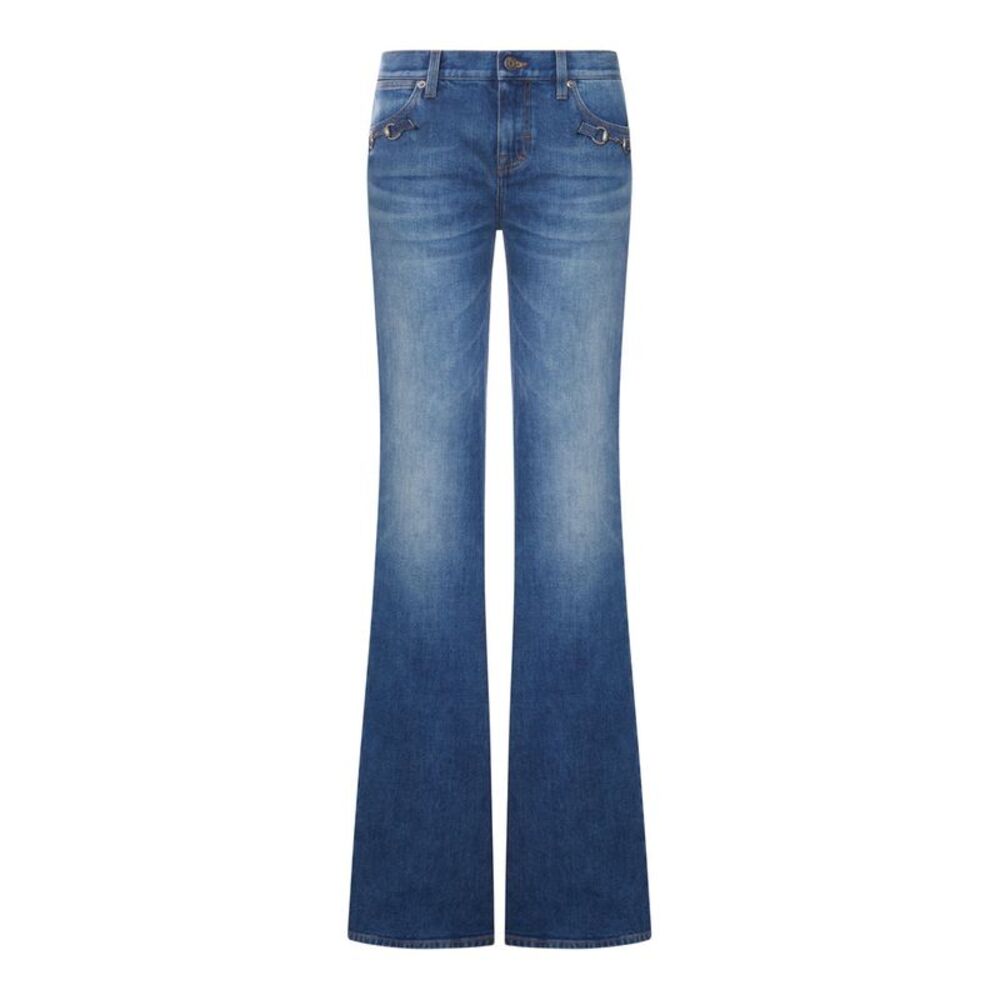 Gucci Women Stretch Cotton Jeans With Hook